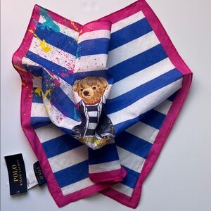 Polo Ralph Lauren Paint Splatter polo Bear Cotton Scarf